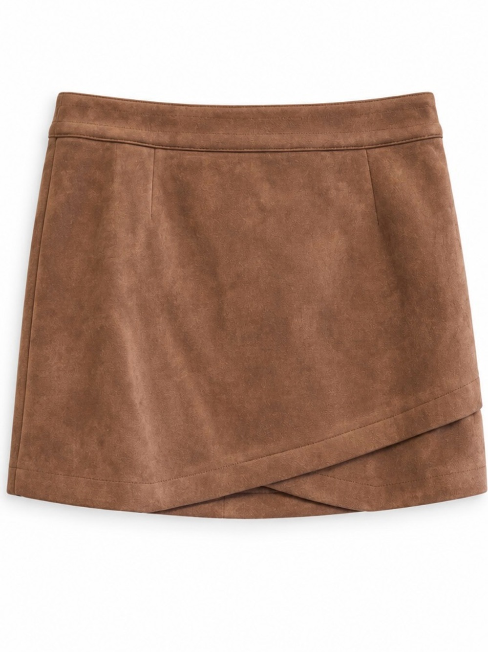 NWT BB Dakota Camel Faux Suede Mini Skirt Size 10 Asymmetrical